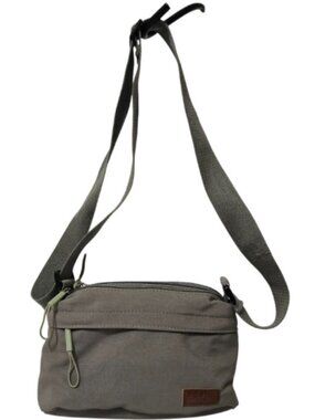 Soside Gray Canvas Crossbody Bag Small Travel Messenger Shoulder Purse Multi Zip
